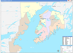 Kenai PeninsulaBorough (County), AK Wall Map Color Cast Style 2026